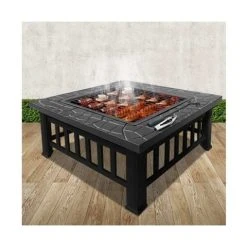 Fotya - Outdoor Fire Pit BBQ Table Grill Stone