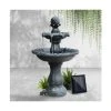 Enchanted Garden - Gardeon 3 Tier Solar Water Fountain Black 2 Enchanted Garden - Gardeon 3 Tier Solar Water Fountain Black -watering can shop 155755 Large