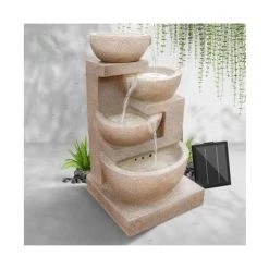 Enchanted Garden - Gardeon 4 Tier Solar Water Fountain Beige