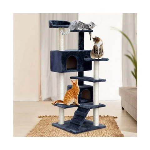 Pawfection - I.Pet Cat Tree 134cm Tower Condo House Grey 3 Pawfection - I.Pet Cat Tree 134cm Tower Condo House Grey