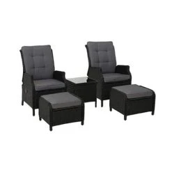 Exterieur Outdoor - Recliner Chair Outdoor 5pc Black