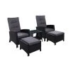 Exterieur Outdoor - Outdoor Recliner Chair 5pc Black -watering can shop 159307 Large