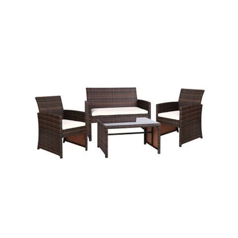 Exterieur Outdoor - Gardeon Outdoor Setting Brown 4pc 3 Exterieur Outdoor - Gardeon Outdoor Setting Brown 4pc