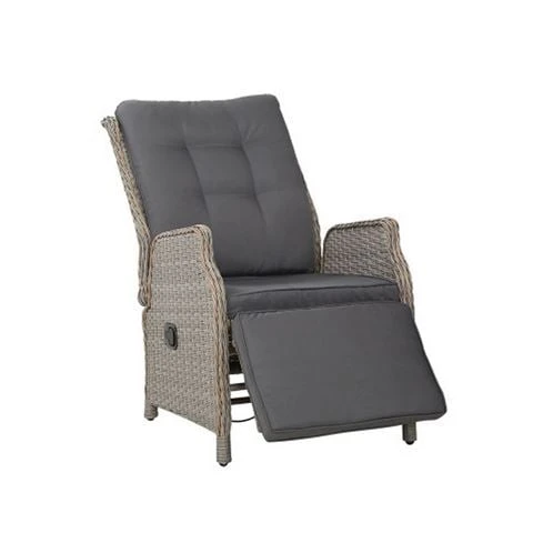 Exterieur Outdoor - Gardeon Recliner Chair Wicker Grey 3 Exterieur Outdoor - Gardeon Recliner Chair Wicker Grey