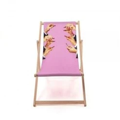 Seletti - Toiletpaper Wooden Deck Chair Lipstick Pink