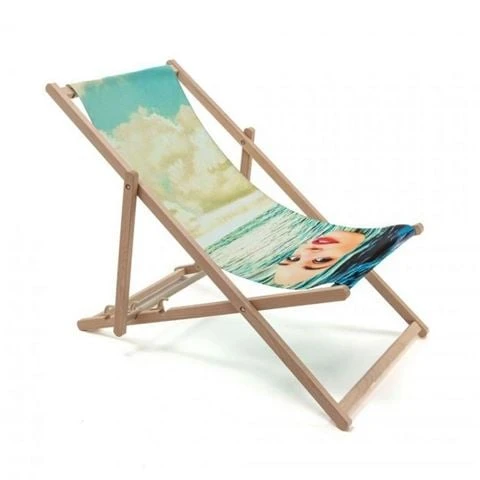 Seletti - Toiletpaper Wooden Deck Chair Girl In The Sea 3 Seletti - Toiletpaper Wooden Deck Chair Girl In The Sea