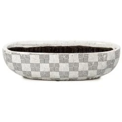 Coastal Home - Checker Ceramic Planter Black & White