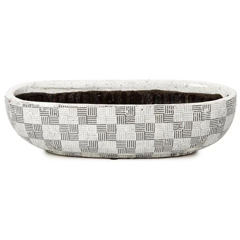 Coastal Home - Checker Ceramic Planter Black & White 3 Coastal Home - Checker Ceramic Planter Black & White