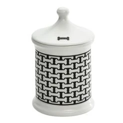 Halcyon Days - Bone Trellis Treat Jar Black Small
